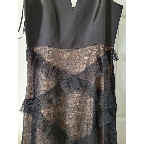 City chic maxi sexi ruffles black lace dress M/18 NWT - Picture 6 of 13